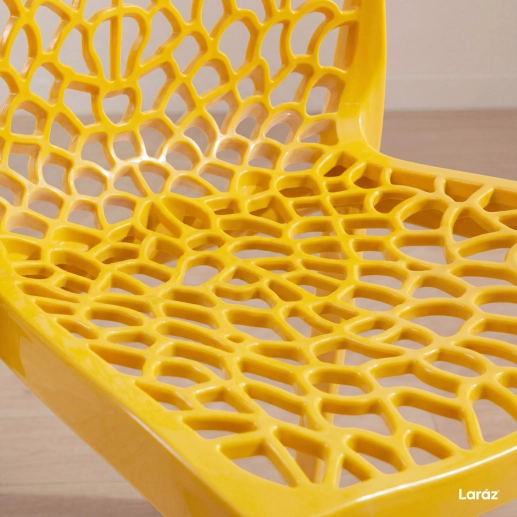 Produto Kit 8 Cadeiras de jantar Gruvyer com design contemporâneo e anatômico - Amarelo