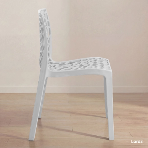 Produto Kit 8 Cadeiras de jantar Gruvyer com design contemporâneo e anatômico - Cinza claro