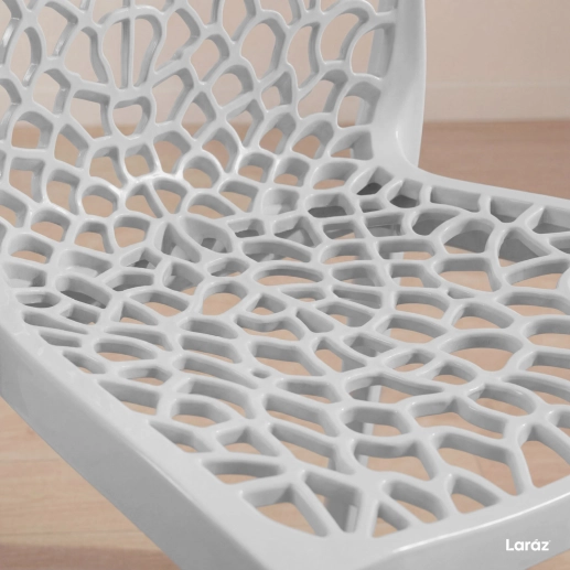 Produto Kit 8 Cadeiras de jantar Gruvyer com design contemporâneo e anatômico - Cinza claro