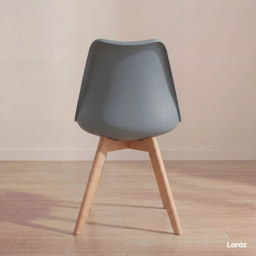 Produto Kit 8 Cadeiras de jantar Leda com assento estofado e design moderno - Cinza escuro