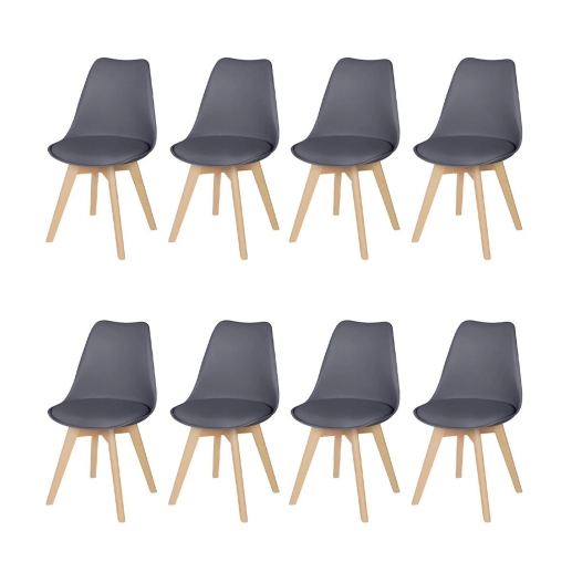 Produto Kit 8 Cadeiras de jantar Leda com assento estofado e design moderno - Fendi