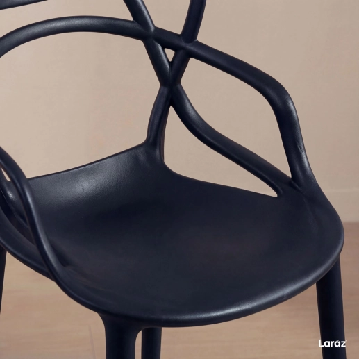 Produto Kit 8 Cadeiras de jantar Master Allegra Design Moderno em Polipropileno - Preto