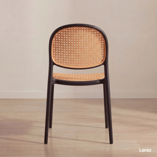 Produto Kit 8 Cadeiras de jantar Mumbai de telinha com design contemporâneo e assento anatômico – Preta