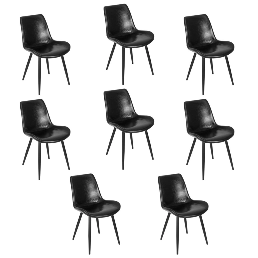 Produto Kit 8 Cadeiras Estofada para cozinha Detroit - Preto