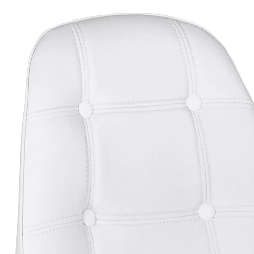 Kit 8 Cadeiras estofada Charles Eames Eiffel Botonê DKR com pés de metal cromado - Branco Produto Kit 8 Cadeiras estofada Charles Eames Eiffel Botonê DKR com pés de metal cromado - Branco