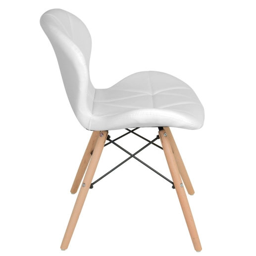 Produto Kit 8 Cadeiras de jantar estofada Charles Eames Eiffel Slim Wood confort – Branco