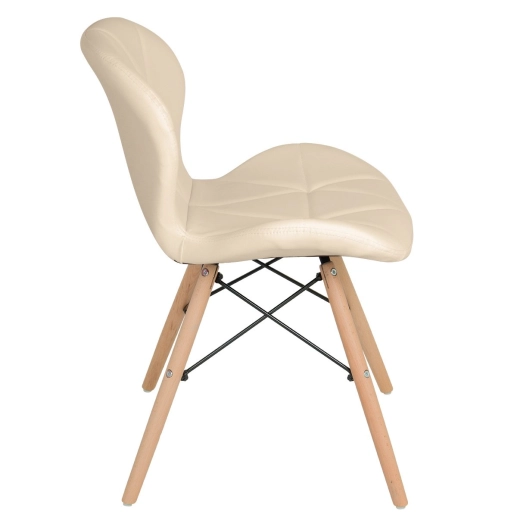 Produto Kit 8 Cadeiras de jantar estofada Charles Eames Eiffel Slim Wood confort – Nude