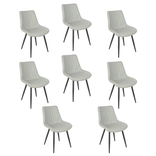Produto Kit 8 Cadeiras estofada Chicago com design industrial – Cinza Claro
