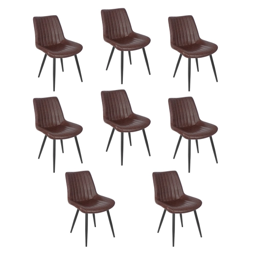 Produto Kit 8 cadeiras estofadas design industrial Chicago Marrom Café