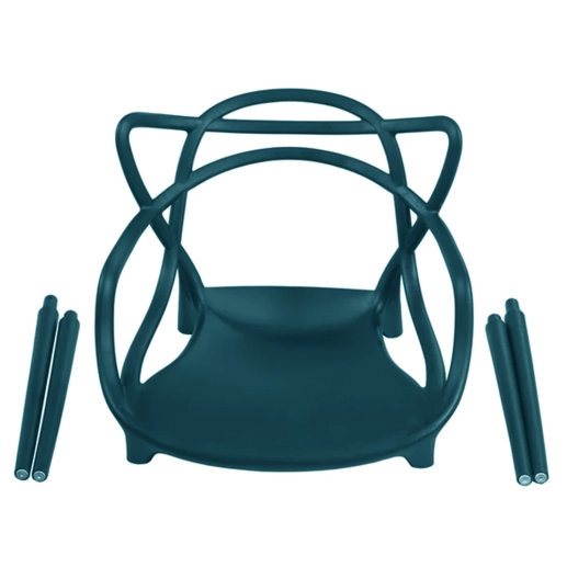 Kit 8 Cadeiras de jantar Masters Allegra com pés desmontáveis – Azul Petróleo Produto Kit 8 Cadeiras de jantar Masters Allegra com pés desmontáveis – Azul Petróleo