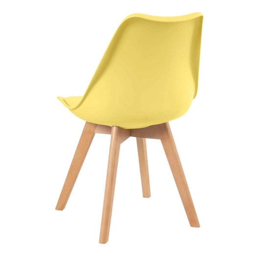 Kit com 2 Cadeiras de jantar Leda com assento estofado e design moderno - Amarelo Produto Kit com 2 Cadeiras de jantar Leda com assento estofado e design moderno - Amarelo