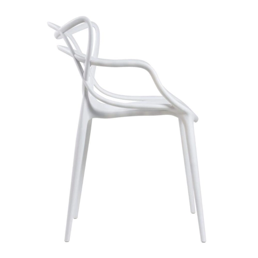 Produto Kit com 4 Cadeiras Master Allegra Design Moderno em Polipropileno para Cozinha e Sala de Jantar - Branco