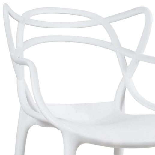 Produto Kit com 4 Cadeiras Master Allegra Design Moderno em Polipropileno para Cozinha e Sala de Jantar - Branco