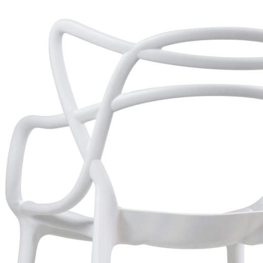 Produto Kit com 4 Cadeiras Master Allegra Design Moderno em Polipropileno para Cozinha e Sala de Jantar - Branco