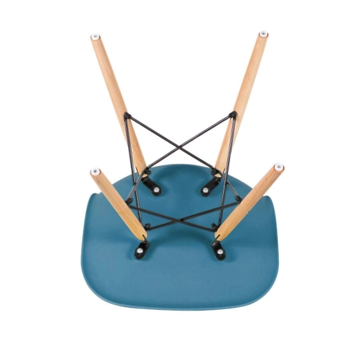 Kit com 6 Cadeiras Charles Eames Eiffel DSW em Polipropileno com Base Madeira - Turquesa Produto Kit com 6 Cadeiras Charles Eames Eiffel DSW em Polipropileno com Base Madeira - Turquesa