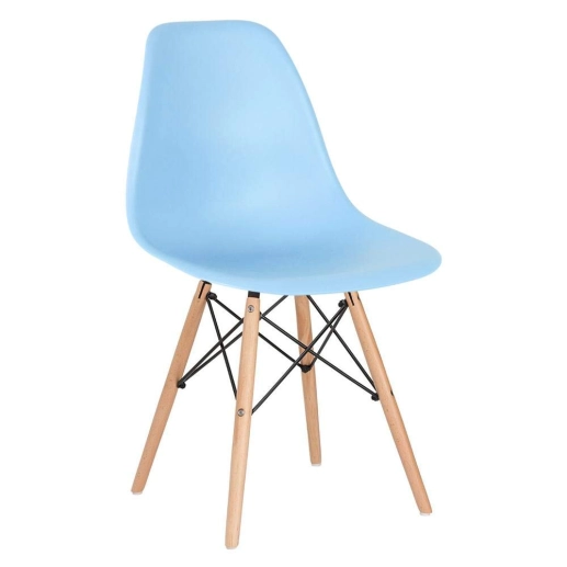 Kit com 6 Cadeiras Charles Eames Eiffel DSW em Polipropileno com Base Madeira - Turquesa Produto Kit com 6 Cadeiras Charles Eames Eiffel DSW em Polipropileno com Base Madeira - Turquesa