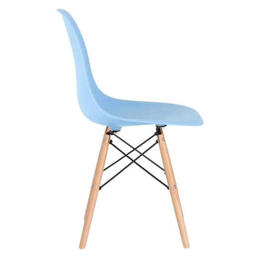 Kit com 6 Cadeiras Charles Eames Eiffel DSW em Polipropileno com Base Madeira - Turquesa Produto Kit com 6 Cadeiras Charles Eames Eiffel DSW em Polipropileno com Base Madeira - Turquesa