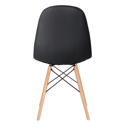 Mesa redonda Eames 80 cm preto + 2 cadeiras estofadas Eiffel Botonê Preto Produto Mesa redonda Eames 80 cm preto + 2 cadeiras estofadas Eiffel Botonê Preto