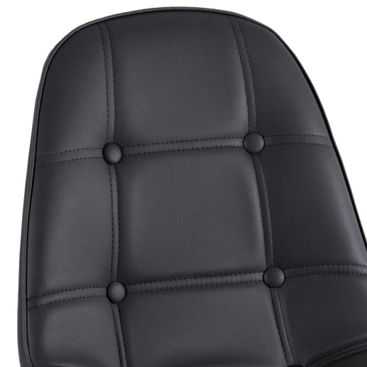 Mesa redonda Eames 80 cm preto + 2 cadeiras estofadas Eiffel Botonê Preto Produto Mesa redonda Eames 80 cm preto + 2 cadeiras estofadas Eiffel Botonê Preto