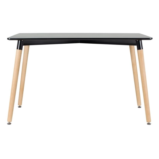 Produto Kit - Mesa retangular Eames 60 x 120 cm + 4 cadeiras Dsw Mesa preto com cadeiras nude