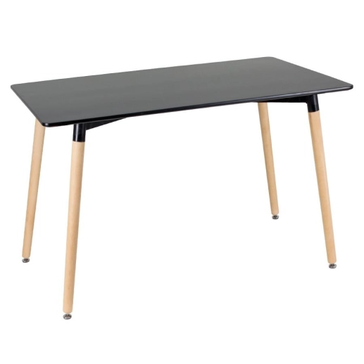 Produto Kit - Mesa retangular Eames 60 x 120 cm + 4 cadeiras Dsw Mesa preto com cadeiras preto