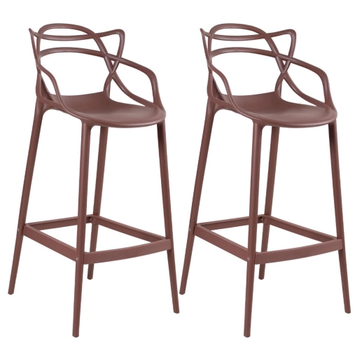 Produto Kit 2 Banquetas alta para bancada Master Allegra em Polipropileno 78 cm - Marrom