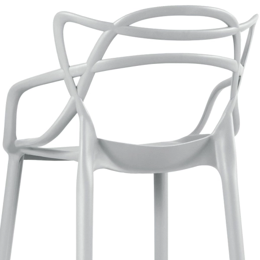 Produto Kit 4 Banquetas alta para bancada Master Allegra em Polipropileno 78 cm - Cinza claro