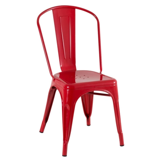 Kit 4 Cadeiras de jantar Iron Tolix com design industrial - Vermelho Produto Kit 4 Cadeiras de jantar Iron Tolix com design industrial - Vermelho