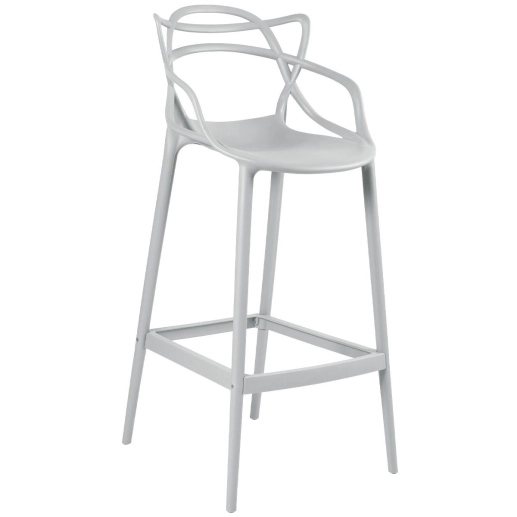Produto Banqueta alta para bancada Master Allegra em Polipropileno 78 cm - Cinza claro