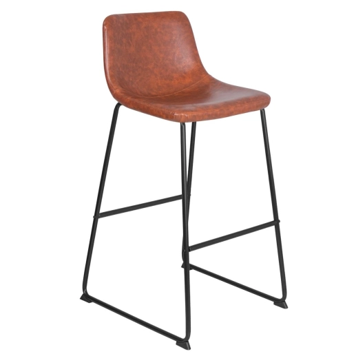 Produto Banqueta alta estofada industrial Vintage Brusque - Caramelo
