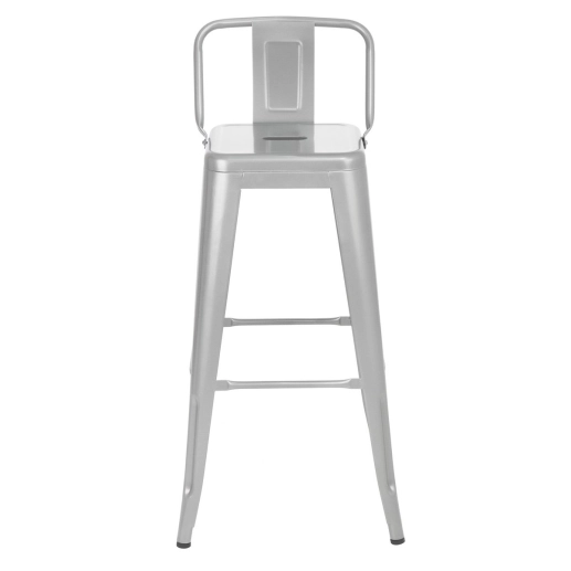 Banqueta alta para bancada Iron Tolix com encosto 76 cm – Prata Produto Banqueta alta para bancada Iron Tolix com encosto 76 cm – Prata