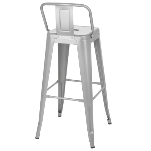 Banqueta alta para bancada Iron Tolix com encosto 76 cm – Prata Produto Banqueta alta para bancada Iron Tolix com encosto 76 cm – Prata