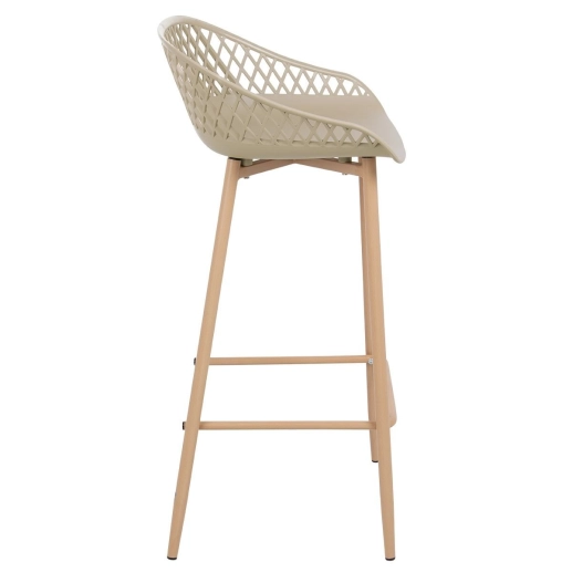 Produto Banqueta alta para bancada Clarice Cloe com base de metal - Nude