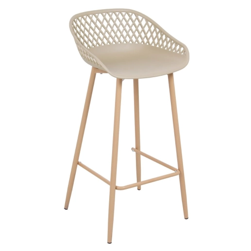 Produto Banqueta alta para bancada Clarice Cloe com base de metal - Nude