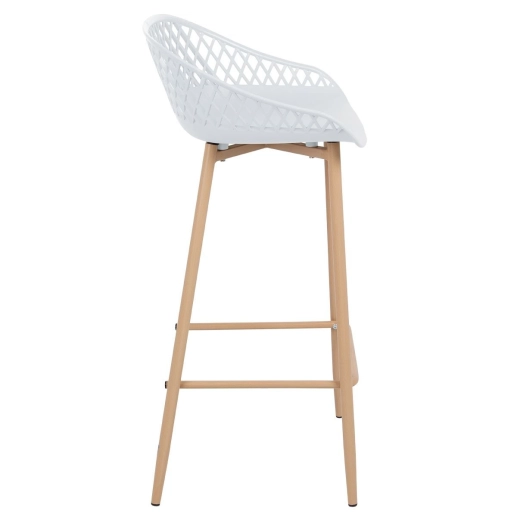 Banqueta alta para bancada Clarice Cloe com base de metal - Branco Produto Banqueta alta para bancada Clarice Cloe com base de metal - Branco