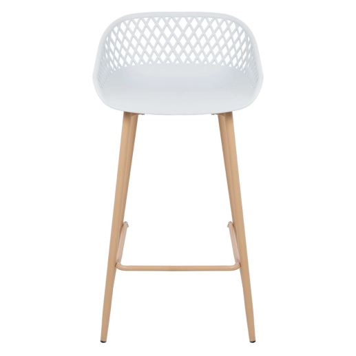Banqueta alta para bancada Clarice Cloe com base de metal - Branco Produto Banqueta alta para bancada Clarice Cloe com base de metal - Branco