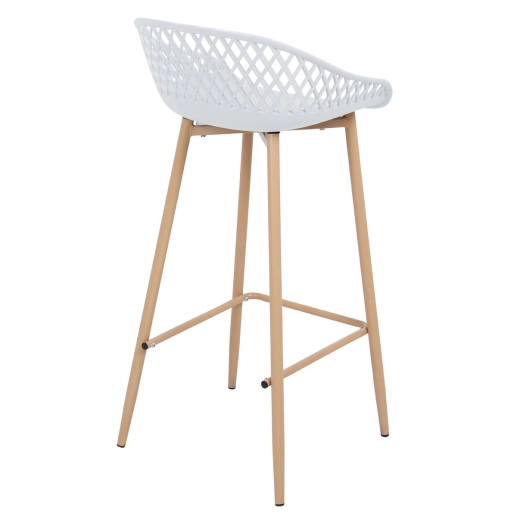 Banqueta alta para bancada Clarice Cloe com base de metal - Branco Produto Banqueta alta para bancada Clarice Cloe com base de metal - Branco