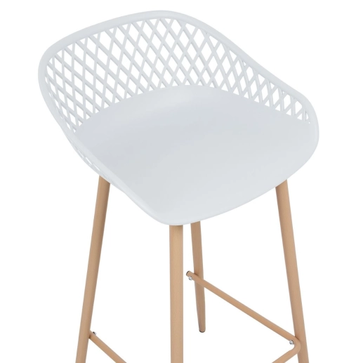 Banqueta alta para bancada Clarice Cloe com base de metal - Branco Produto Banqueta alta para bancada Clarice Cloe com base de metal - Branco