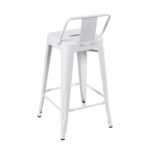 Produto Banqueta média para bancada Iron Tolix com encosto 66 cm - Branco