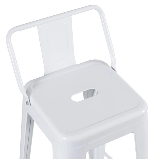 Produto Banqueta média para bancada Iron Tolix com encosto 66 cm - Branco