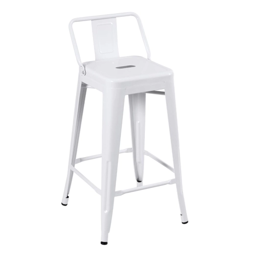 Produto Banqueta média para bancada Iron Tolix com encosto 66 cm - Branco