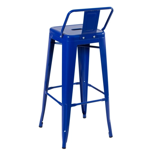 Produto Banqueta alta para bancada Iron Tolix com encosto 76 cm – Azul escuro
