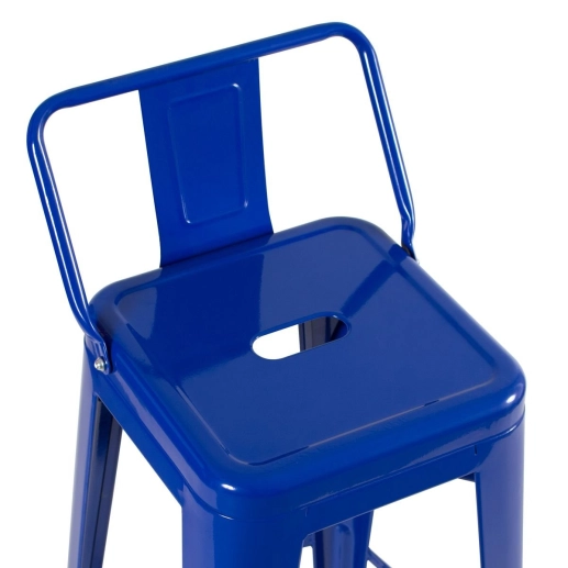 Produto Banqueta alta para bancada Iron Tolix com encosto 76 cm – Azul escuro