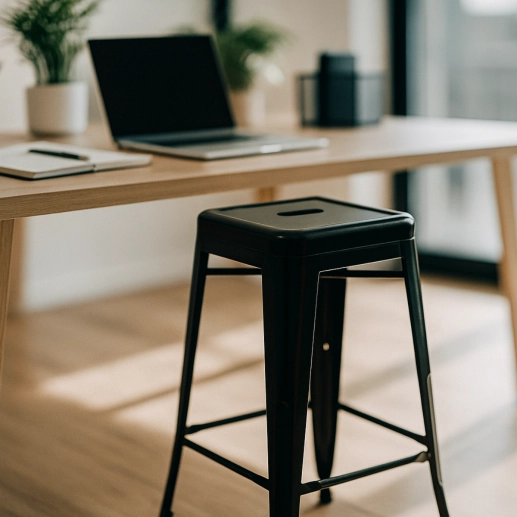 Banqueta alta para bancada Iron Tolix 78 cm - Preto semibrilho Produto Banqueta alta para bancada Iron Tolix 78 cm - Preto semibrilho