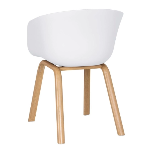 Produto Cadeira de jantar Cassia com design moderno e assento confortável – Branco