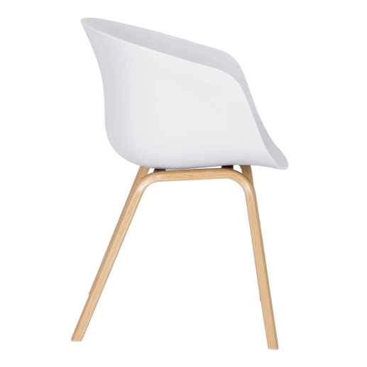 Produto Cadeira de jantar Cassia com design moderno e assento confortável – Branco