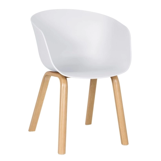 Produto Cadeira de jantar Cassia com design moderno e assento confortável – Branco