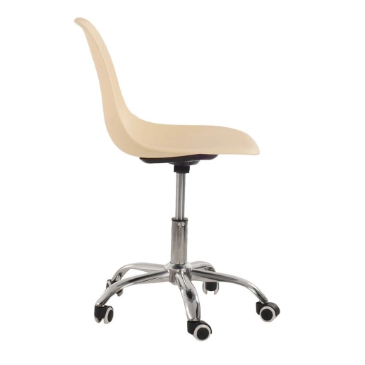 Produto Cadeira com rodízios Eames Office escritório - Creme