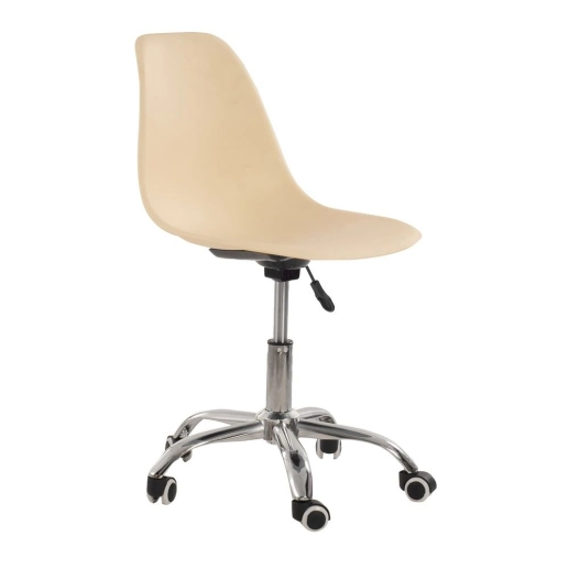 Produto Cadeira com rodízios Eames Office escritório - Creme