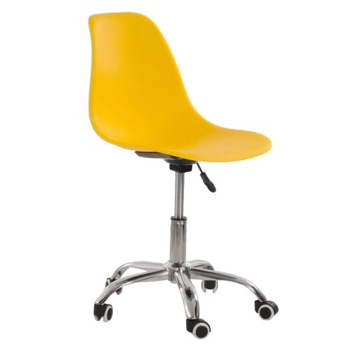 Produto Cadeira com rodízios Eames Office escritório - Amarelo